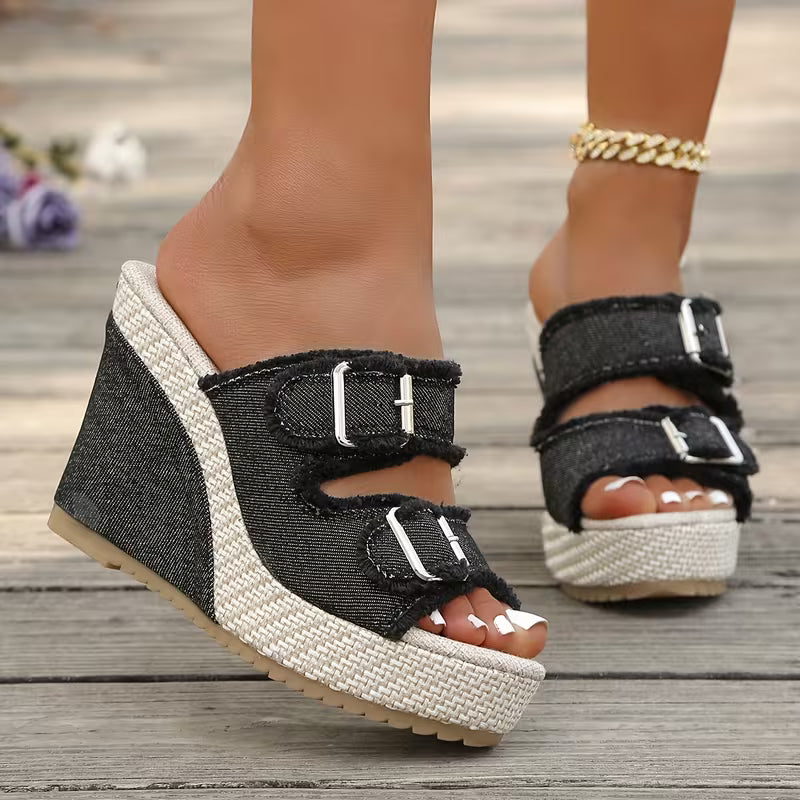 Atelier | Frayed Edge Wedge Sandaler