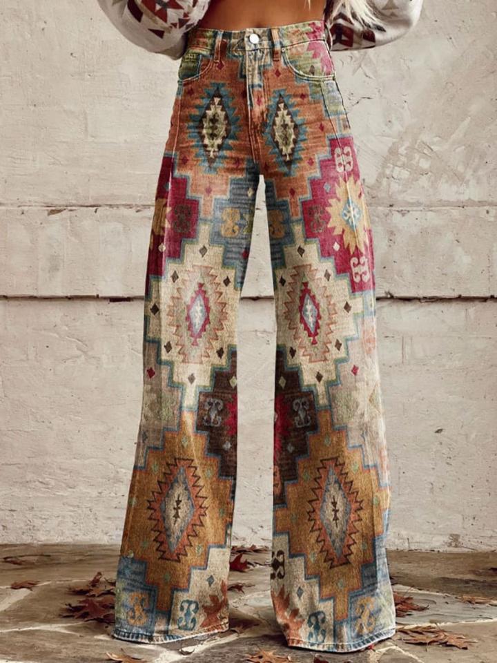 Lena | Byxor i vintage-stil, klassisk passform, bomullsblandning