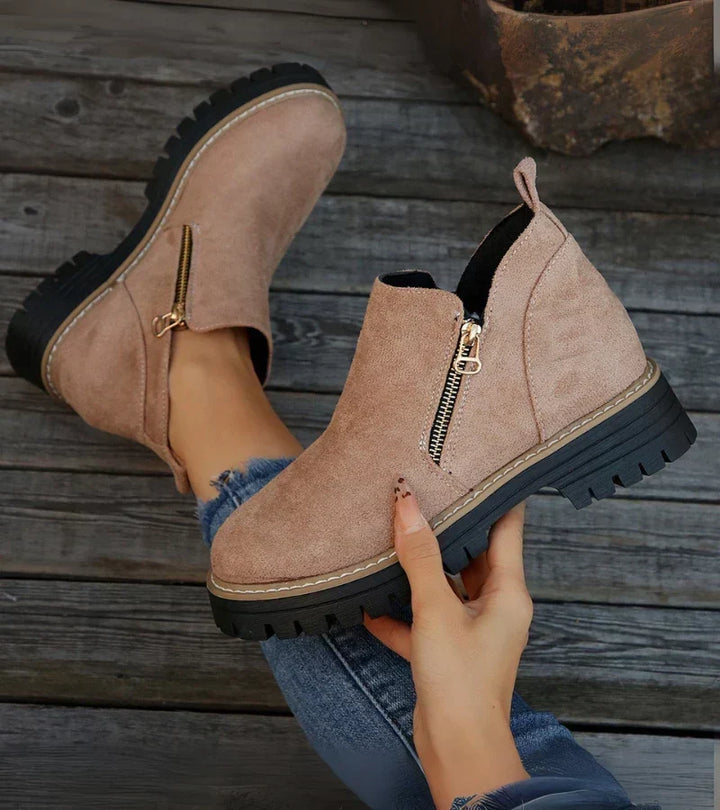Bengta ankelboots i gammelrosa