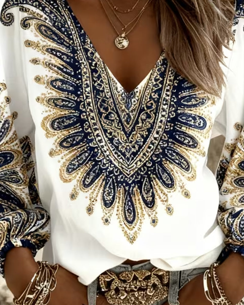 Elara | Paisleytryckt Blus