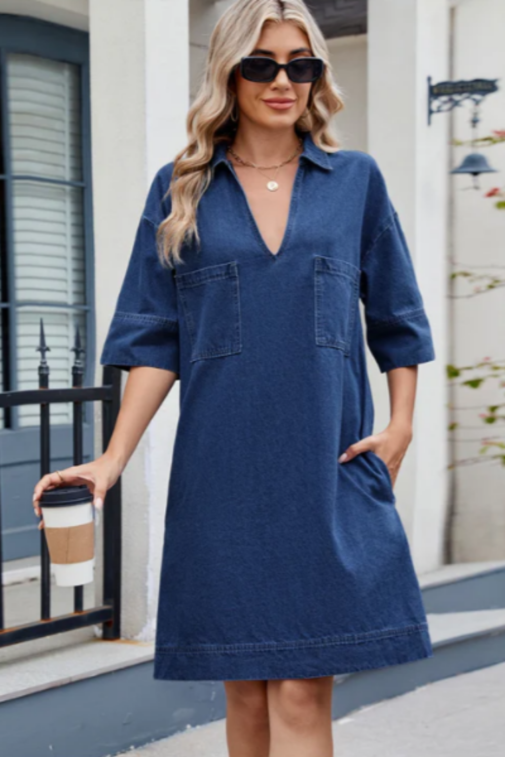 Jade | Avslappnad Denim Klänning