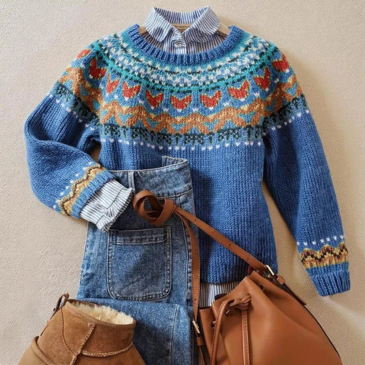Kaylee | Klassisk Vintage Stickad Tröja