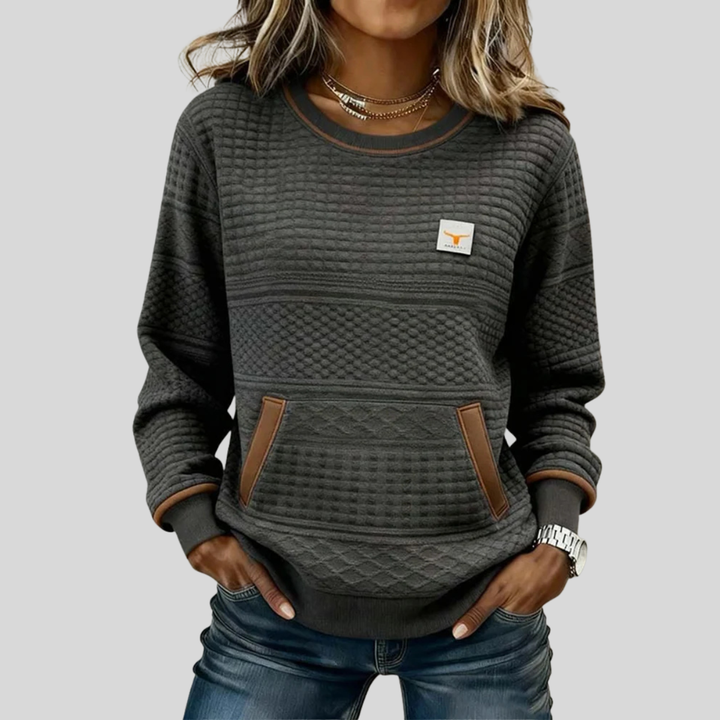 Noelle | Crew Neck Färgblock Sweatshirt