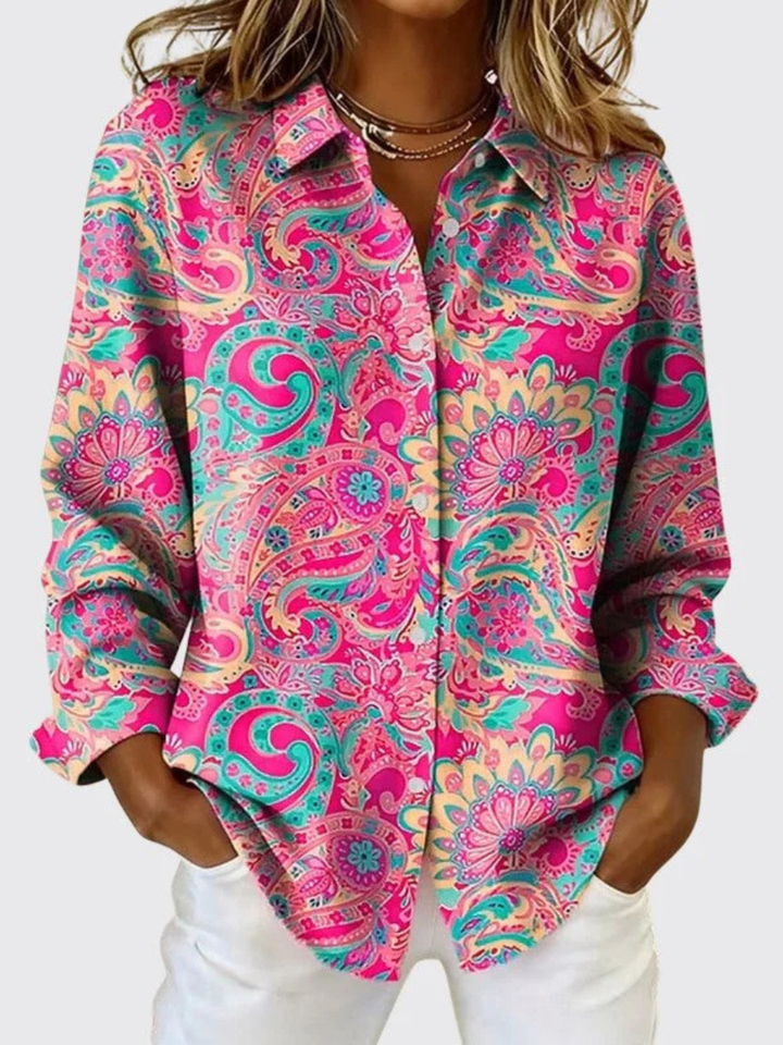 Katarina | Paisleytryck Knapp-up Blus