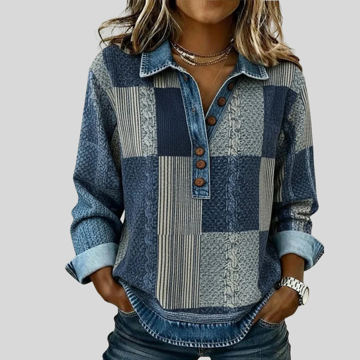 Meridell | Färgblock Tryck Sweatshirt