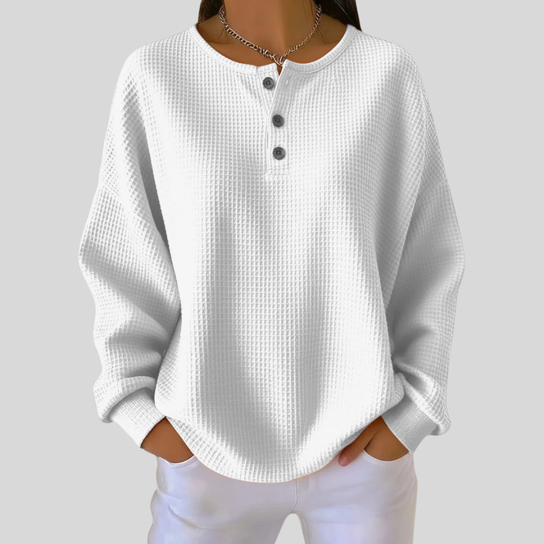 Nessa | Avslappnad Henley Sweatshirt