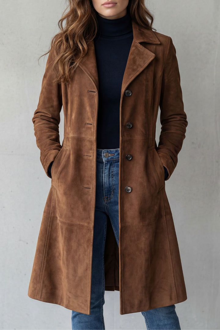 Disa | Vintage mocka finish – Lång kappa