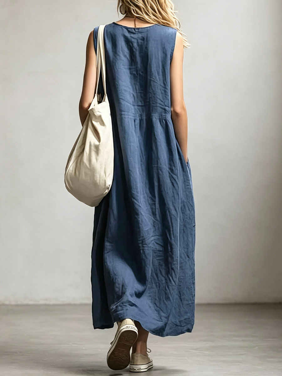 Linnéa | Ärmlös Jumpsuit med Vida Ben