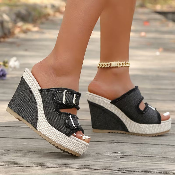 Atelier | Frayed Edge Wedge Sandaler