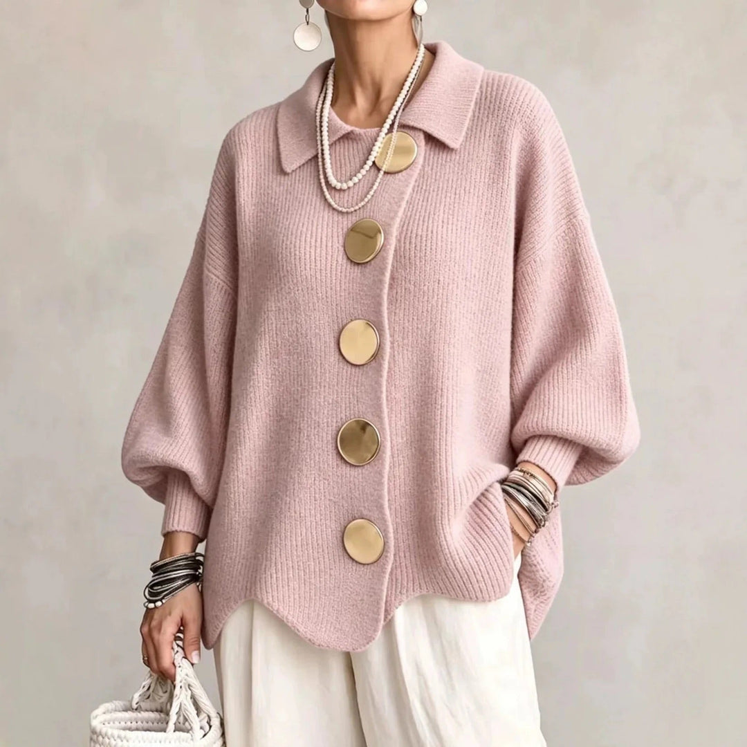 Karita | Oversized Krageknäppt Cardigan