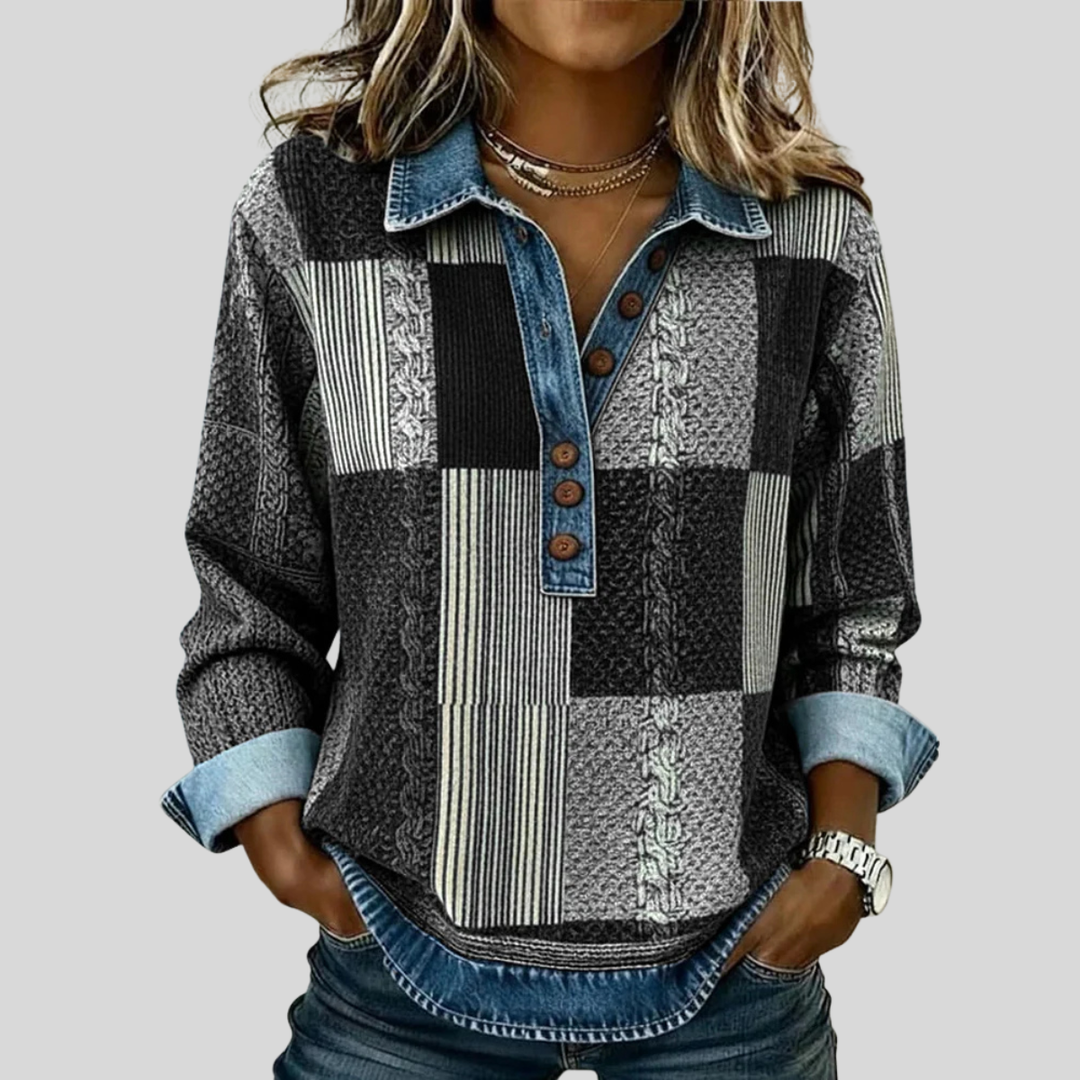 Meridell | Färgblock Tryck Sweatshirt