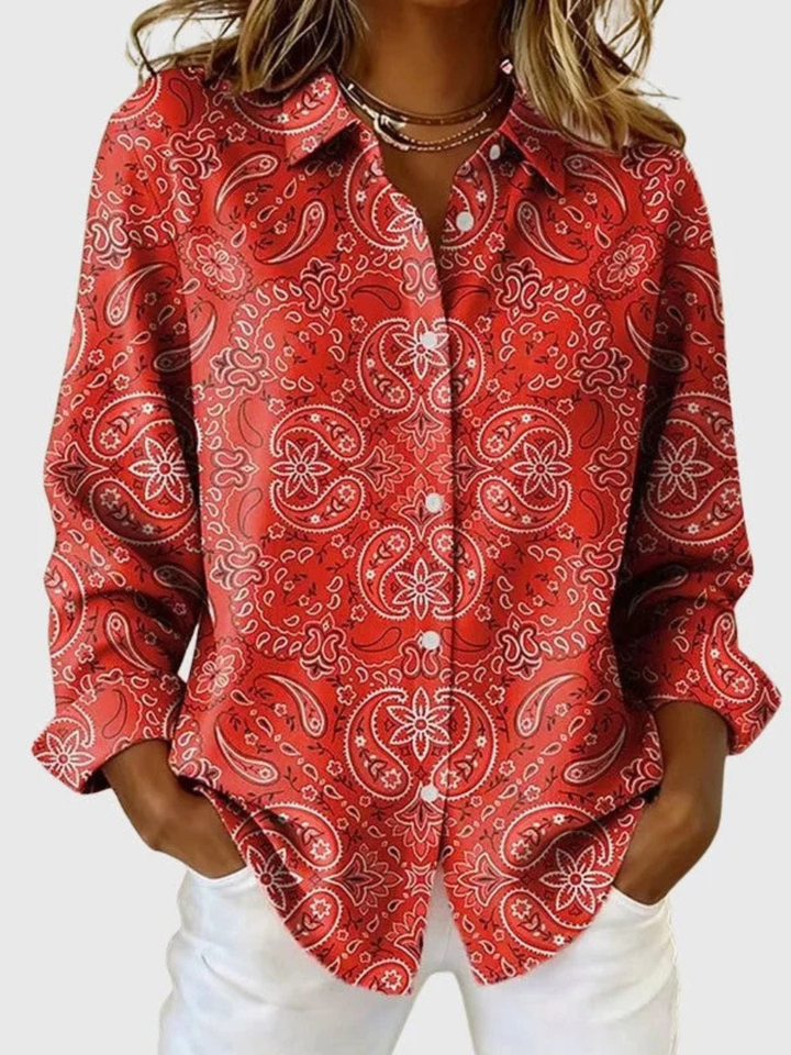 Katarina | Paisleytryck Knapp-up Blus