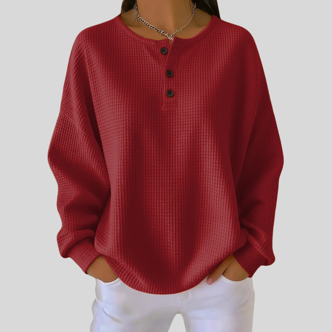 Nessa | Avslappnad Henley Sweatshirt
