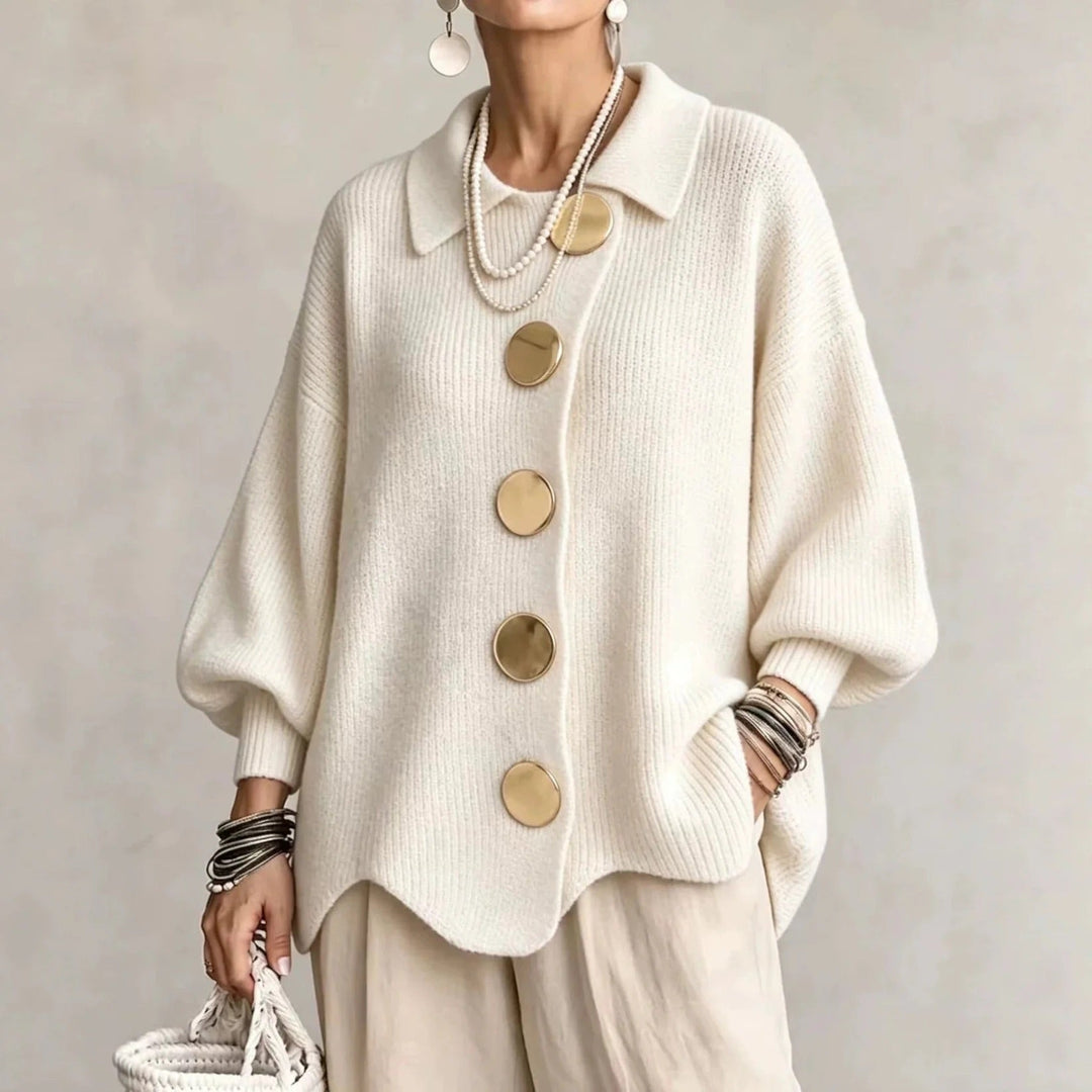 Karita | Oversized Krageknäppt Cardigan