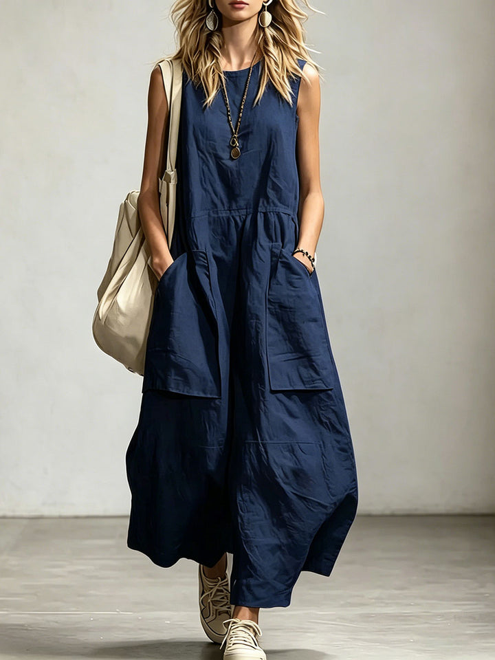 Linnéa | Ärmlös Jumpsuit med Vida Ben