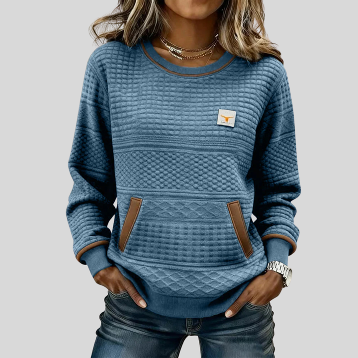 Noelle | Crew Neck Färgblock Sweatshirt
