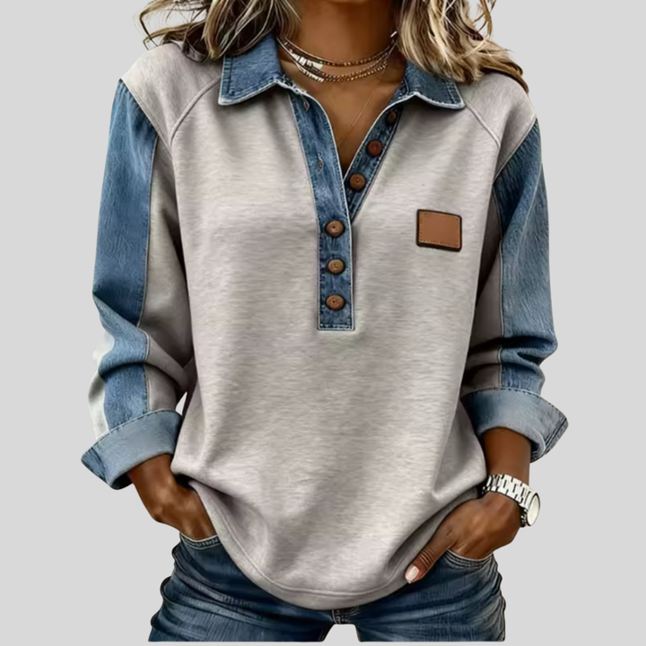 Voxanne | Denim Krage Pullover