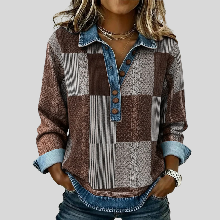 Meridell | Färgblock Tryck Sweatshirt