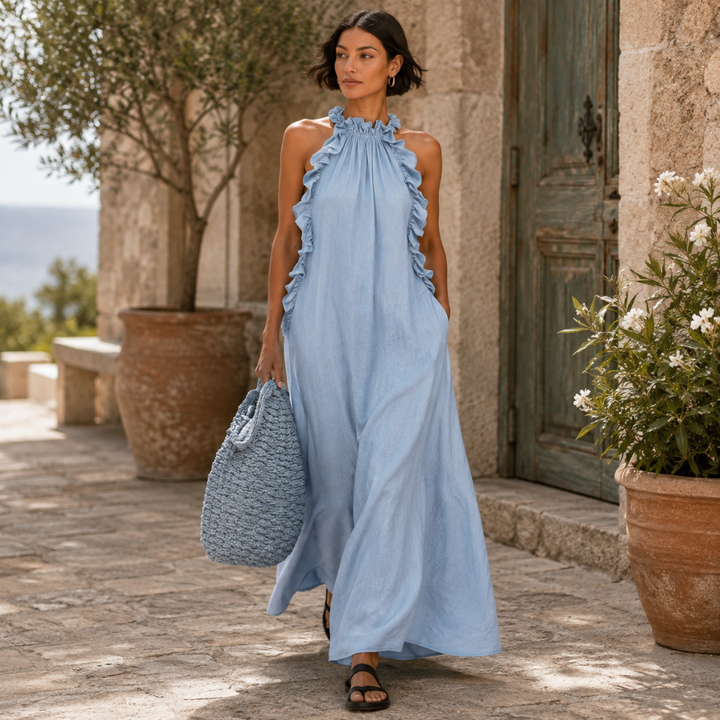 Arabella | Mjuk Volang Statement Maxi Klänning