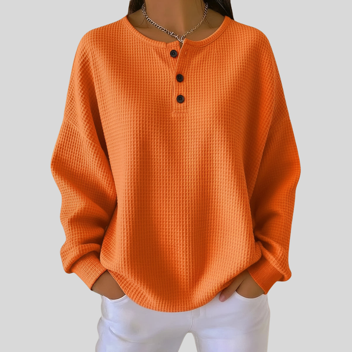 Nessa | Avslappnad Henley Sweatshirt