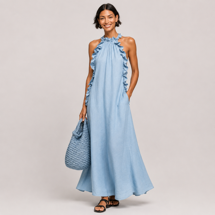 Arabella | Mjuk Volang Statement Maxi Klänning