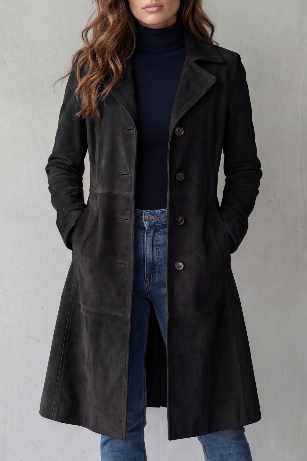 Disa | Vintage mocka finish – Lång kappa