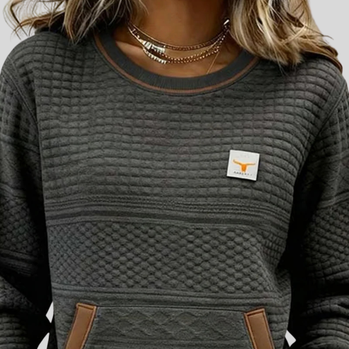 Noelle | Crew Neck Färgblock Sweatshirt