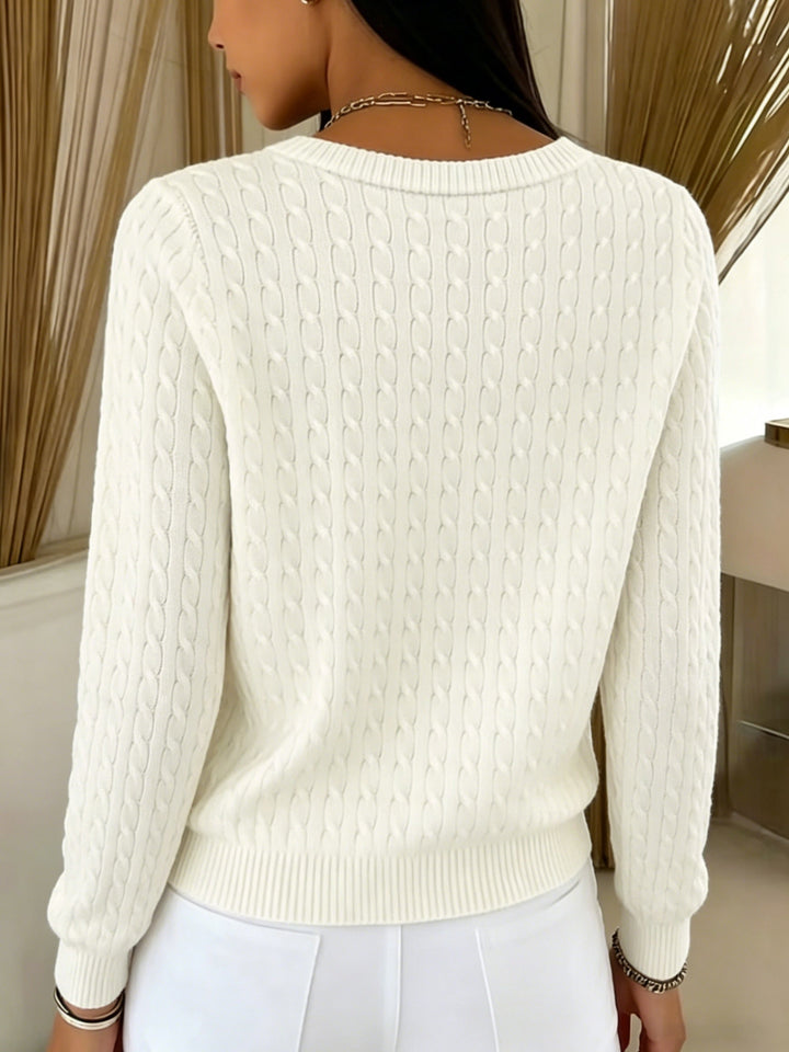 Tiana | Flätad cardigan med knapp