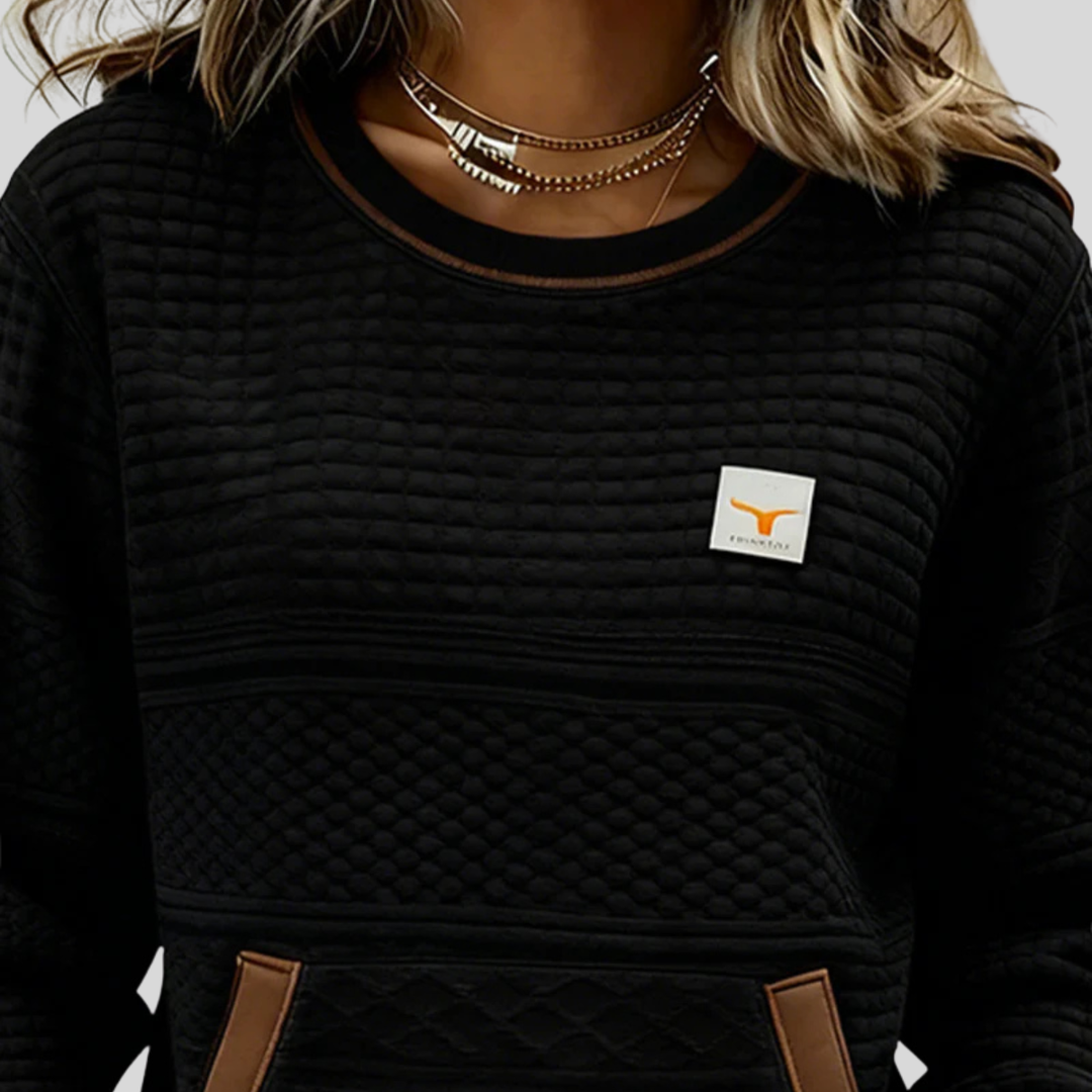 Noelle | Crew Neck Färgblock Sweatshirt