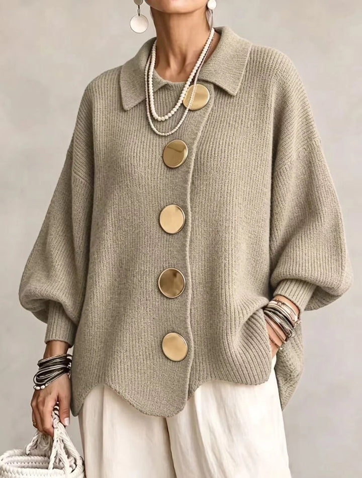 Karita | Oversized Krageknäppt Cardigan