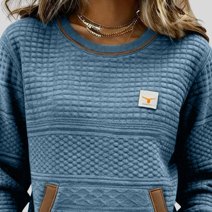 Noelle | Crew Neck Färgblock Sweatshirt