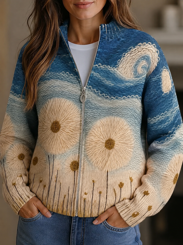Yolanda | Maskrosäng Kviltad Zip Cardigan