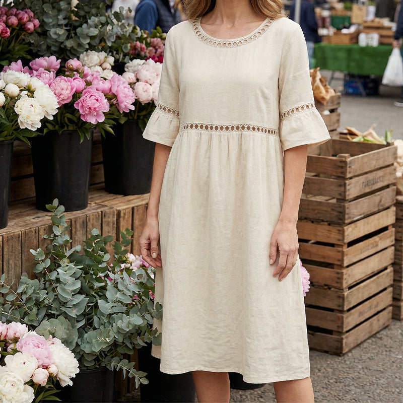 Agatha | Elegant Midiklänning som Döljer Magen