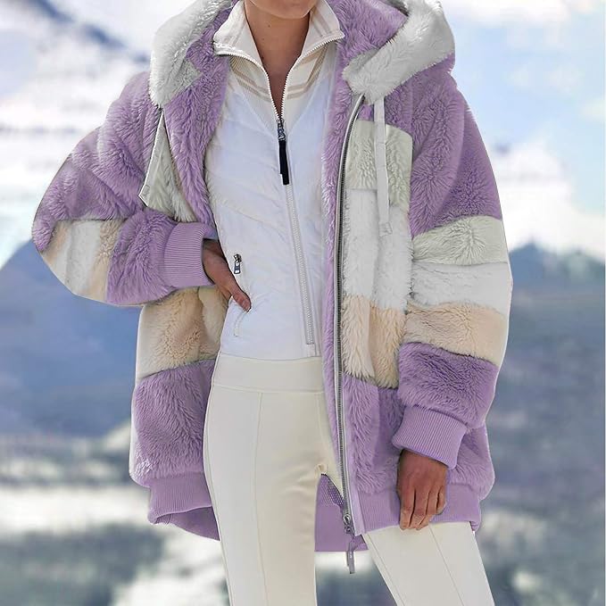 Serena | Plysch Hooded Coat