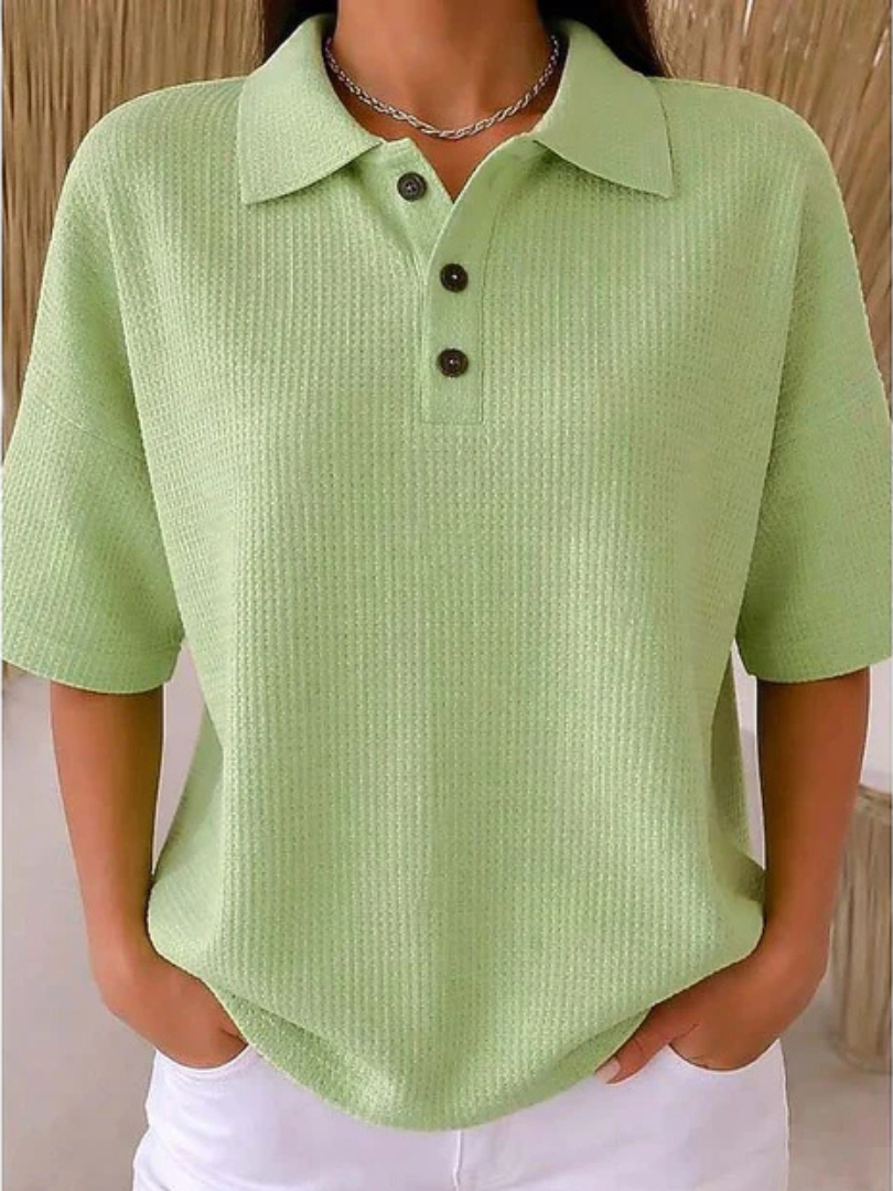 Peggie | Bekväm Vaffelpolo Blus