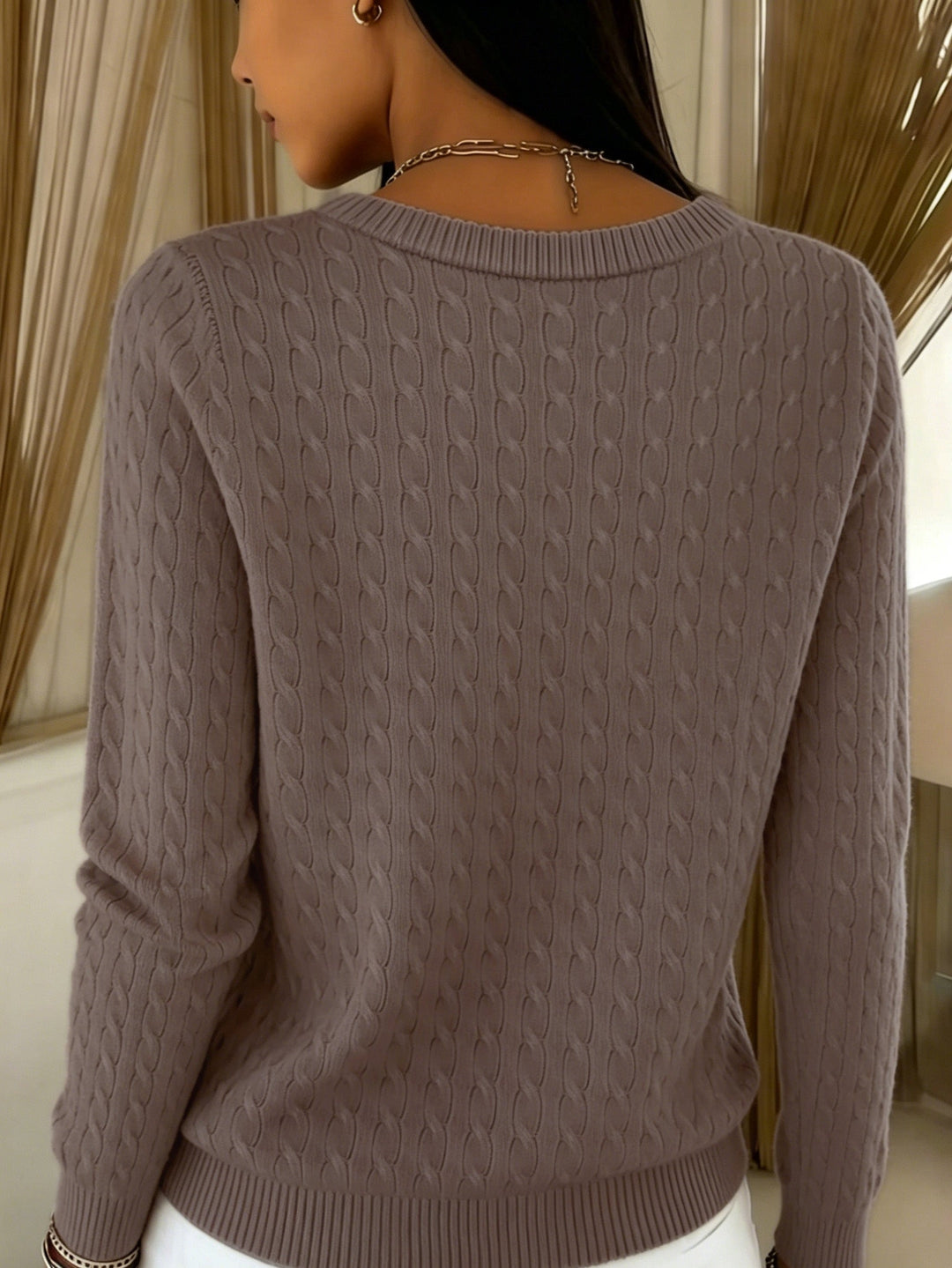 Tiana | Flätad cardigan med knapp