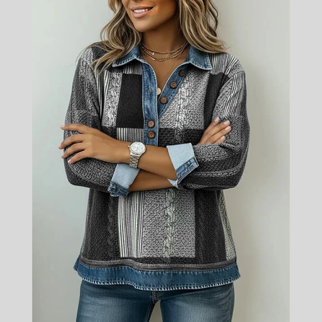 Meridell | Färgblock Tryck Sweatshirt