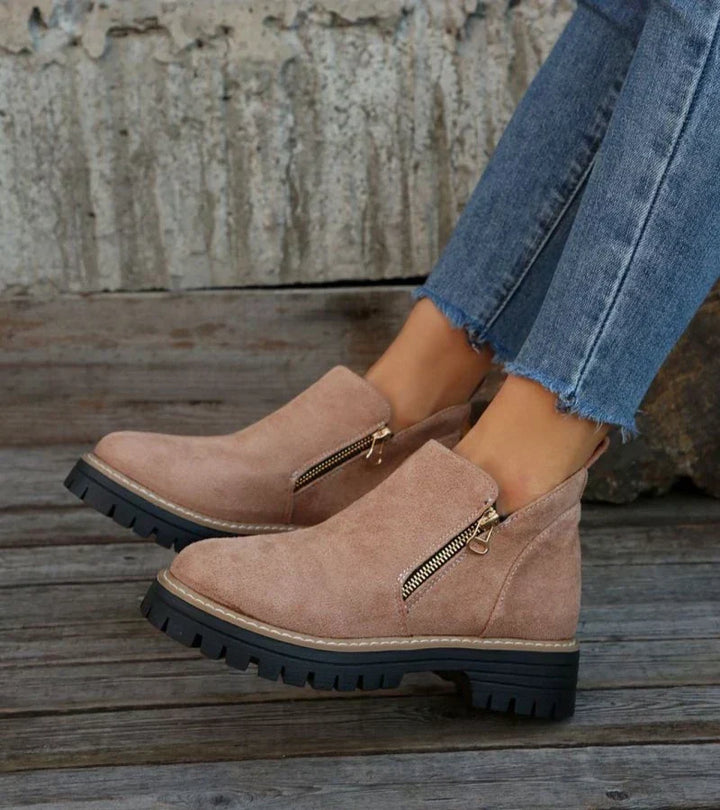 Bengta ankelboots i gammelrosa