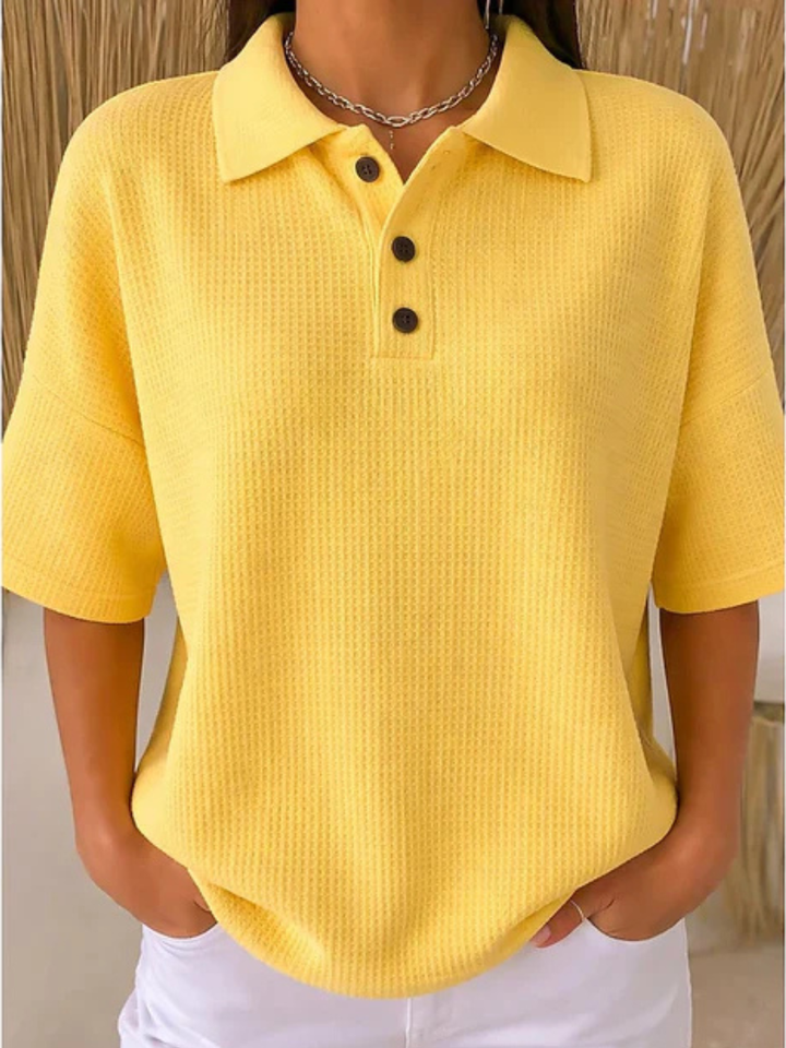 Peggie | Bekväm Vaffelpolo Blus