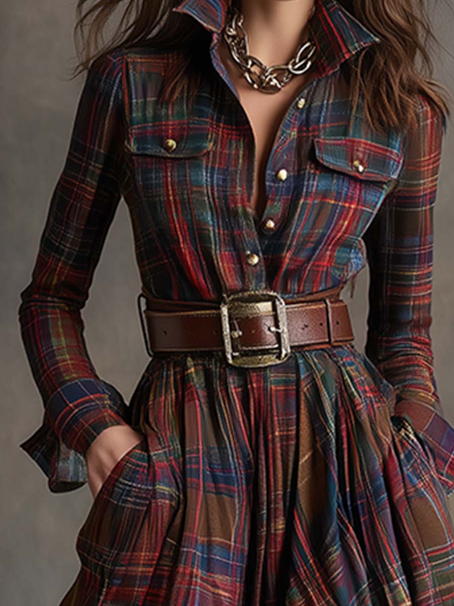 Annika | Elegant skjortklänning med bälte