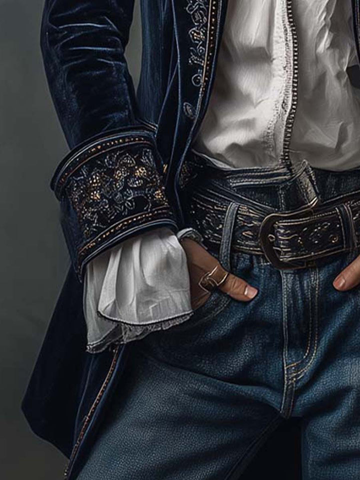 Närbild på broderat ärmslag på Eivor