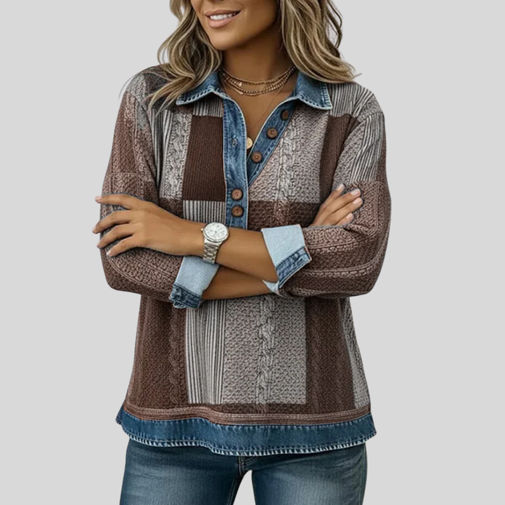 Meridell | Färgblock Tryck Sweatshirt