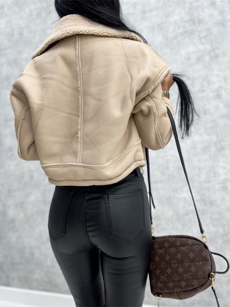 AGNES | JACKA I LÄDERLOOK MED ULL