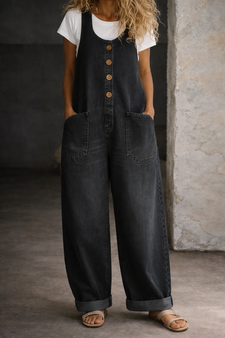 Bethany | Vintage Tvättad Bomullsdenim Overall