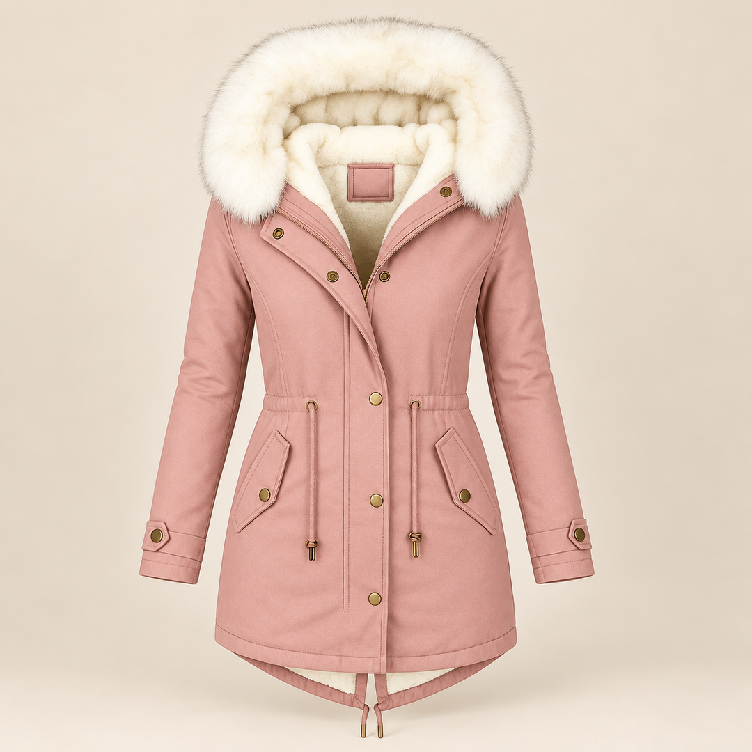 Birgitta | Elegant Vinterparkas – Pälskantad Huva