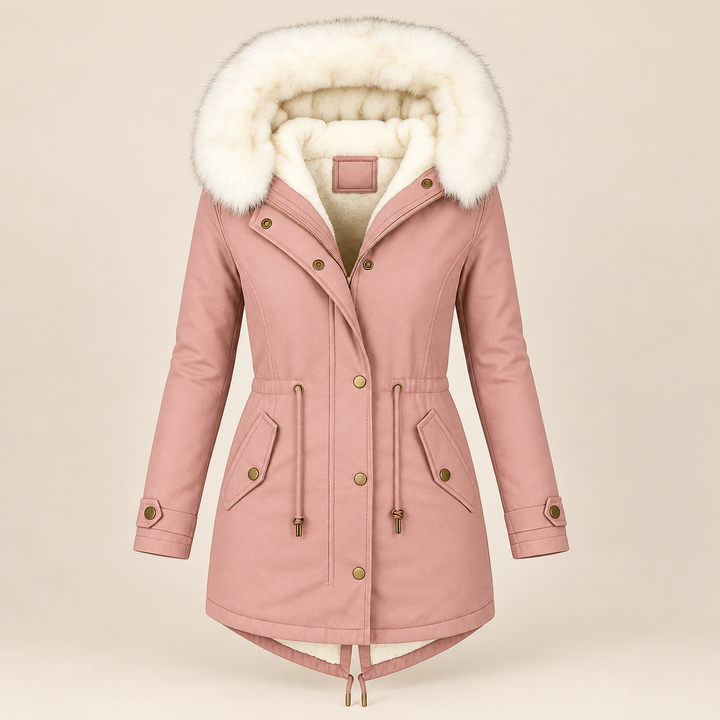 Birgitta | Elegant Vinterparkas – Pälskantad Huva