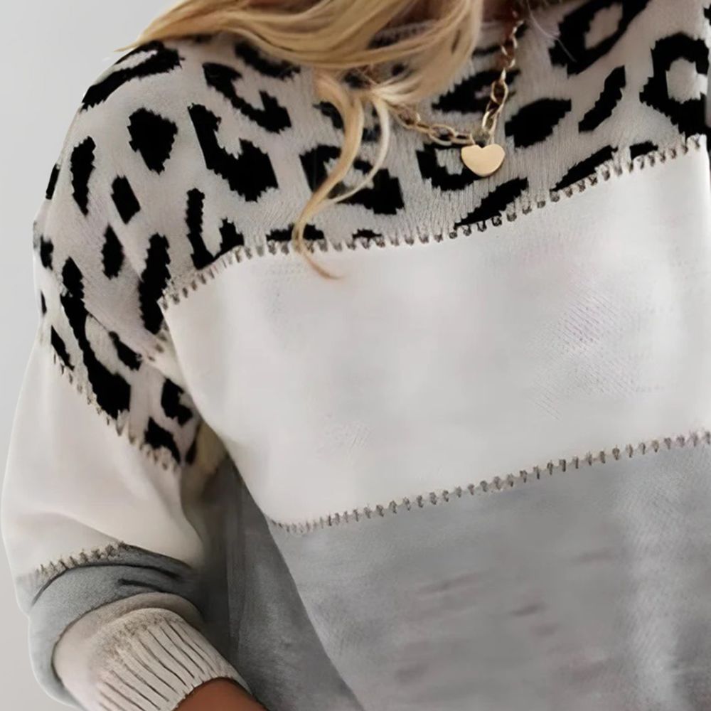 Nellie | Elegant tröja med leopardmönster