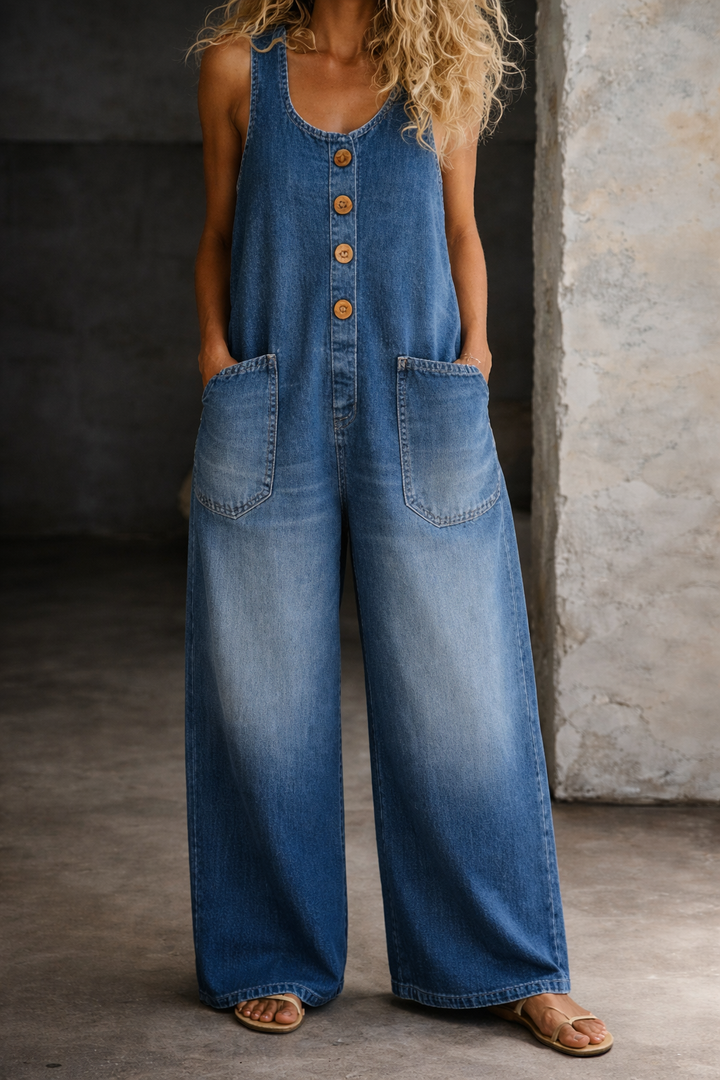 Saylor | Vintage Tvättad Bomullsdenim Overalls