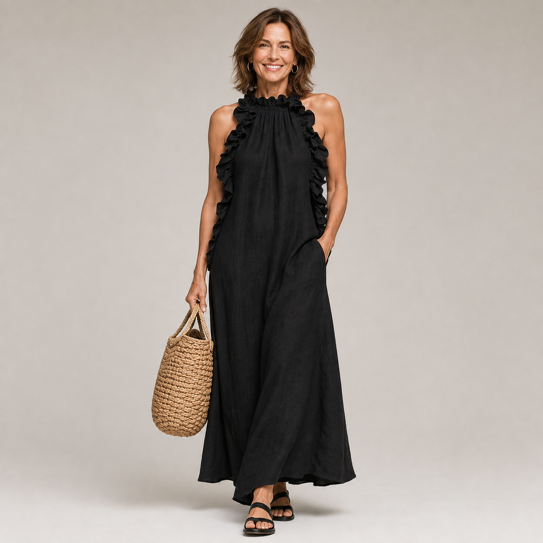 Arabella | Mjuk Volang Statement Maxi Klänning