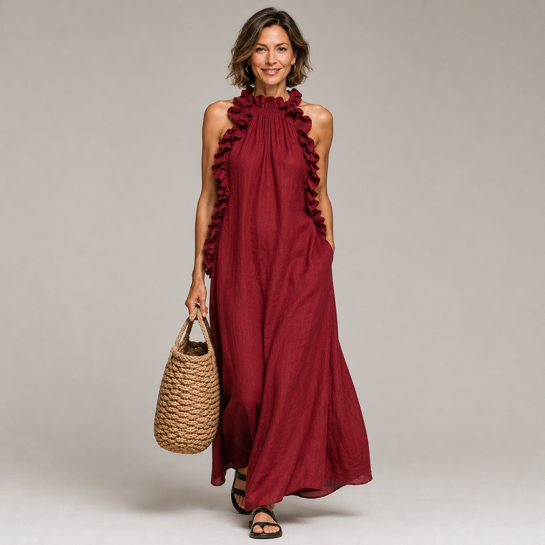 Arabella | Mjuk Volang Statement Maxi Klänning